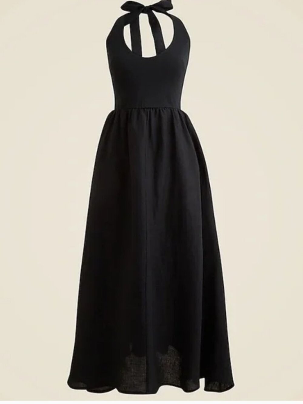 JCrew Linen Halter Dress in Black, Size M